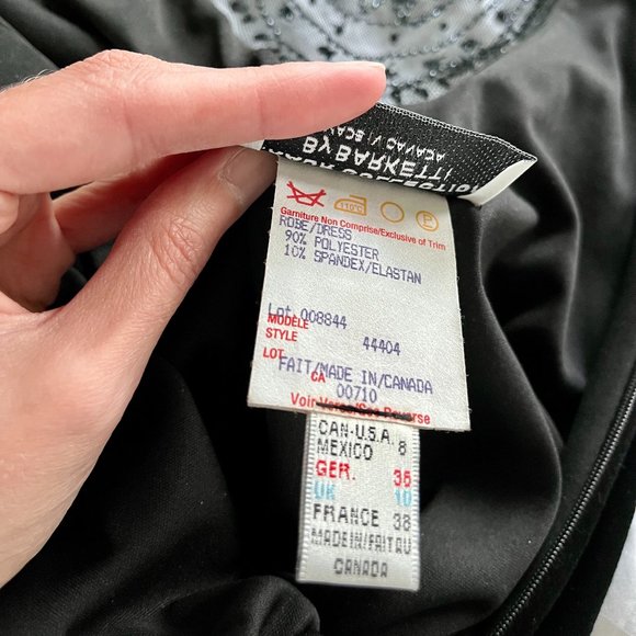 Long Black Velvet Evening Dress with Embroidered Details - Picture 13 of 15